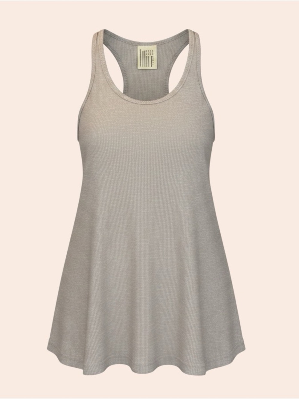 Free People Grey Ribbed High-Neck Swing Tank